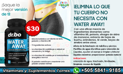 Water Away Pastillas de Agua 60 Cápsulas